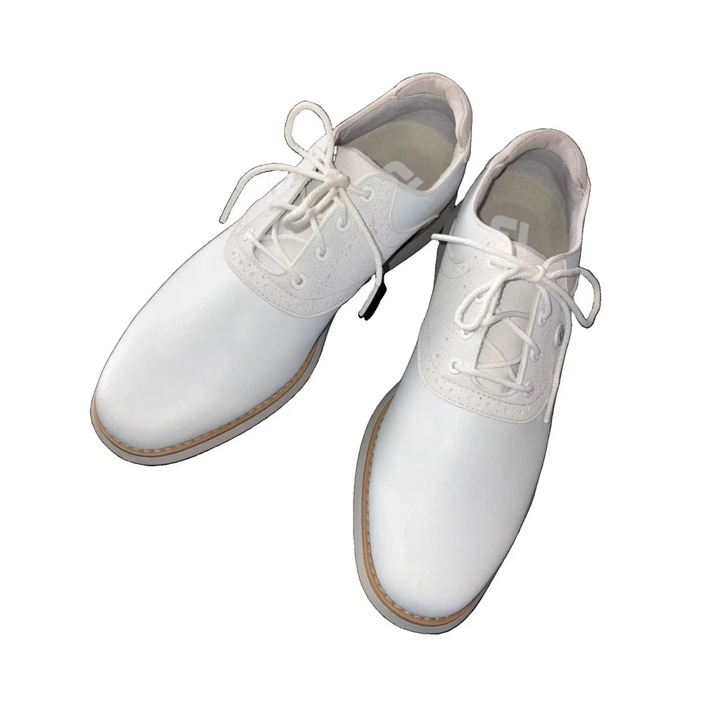 FootJoy Traditions Golf Cleats Women Size 9.5 W White Leather Spiked Shoes